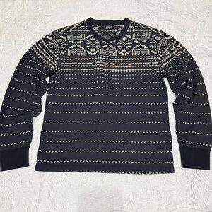 Double RL RRL Ralph Lauren Shirt Double Knit Jacquard Henley Sz XL NWOT